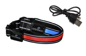 Collier lumineux USB pour chien visible à 500 m M 2,5 cm x 45 - 55 cm