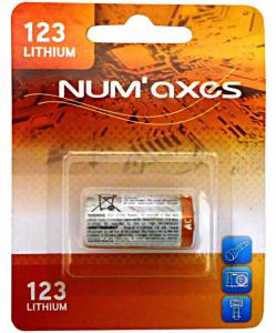Pile Lithium cylindrique CR123 Num'axes ( pour anti-aboiement )