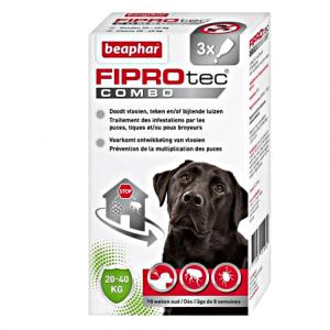 Beaphar FIPROTEC combo 3 pipettes antipuce larve, tique chien 20-40kg