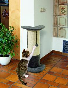 Griffoir d'angle "Santo" en sisal pour chat 37 cm x 27 cm x 72 cm 