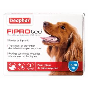 Beaphar FIPROTEC 3 pipettes contre puces & tiques pour chien 10-20kg