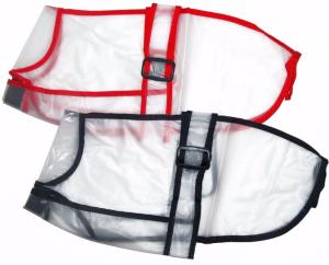 Imperméable transparent bordure rouge pour chien 38cm