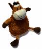 Peluche doudou cheval brun 25 cm avec cri faible pour chien 