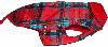 Doudoune écossaise rouge pour chien 43cm