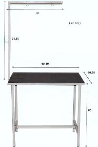 Table fixe 90,5  x 60.5  x 83 cm de haut + potence de 95,5 / 66 cm