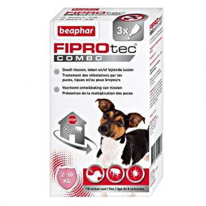 Beaphar FIPROTEC combo 3 pipettes antipuce, larve, tique chien 2-10kg