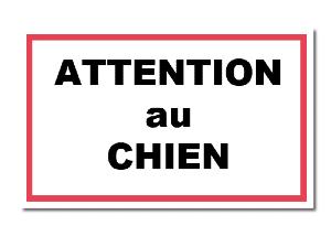 Plaque "attention au chien" 13 x 21cm 