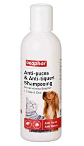 BEAPHAR shampooing Tétraméthrine anti-puce, tique chien, chat 200 ml