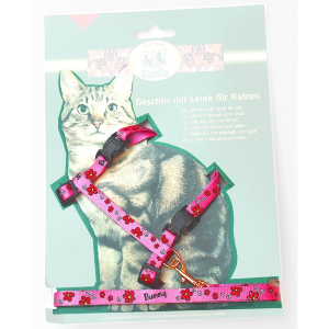 Ensemble chat "Flowers" Harnais 15 - 30 cm x 10 mm + Laisse 110 cm