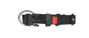 Collier nylon réglable, anneau et fermeture sécurisée 15 mm 30-45 cm